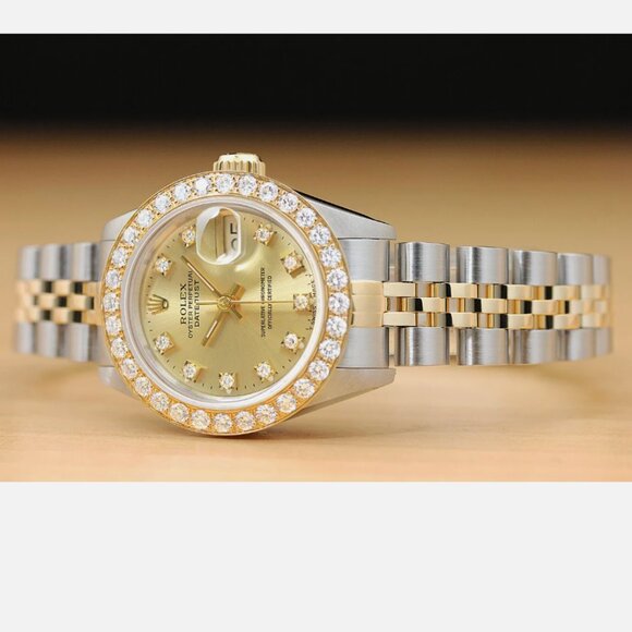 Sale! Rolex Ladies 1ct++ Diamond 18k Yellow Two Tone Watch - Picture 2 of 6